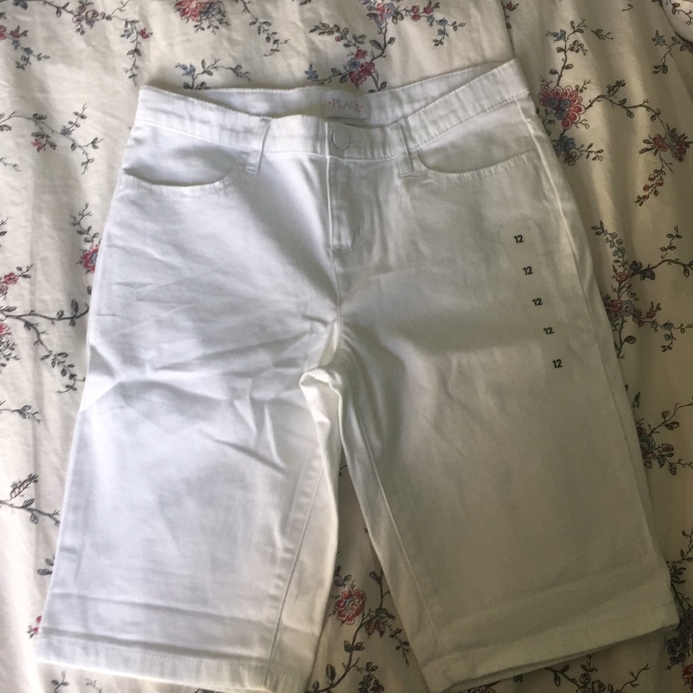 Children's Place - Girls White Long Shorts